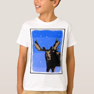 Moose in Winter - Original Wildlife Art T-Shirt