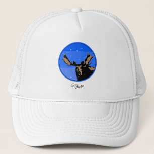 Moose in Winter - Original Wildlife Art Trucker Hat