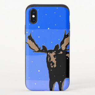 Moose in Winter  - Original Wildlife Art iPhone X Slider Case