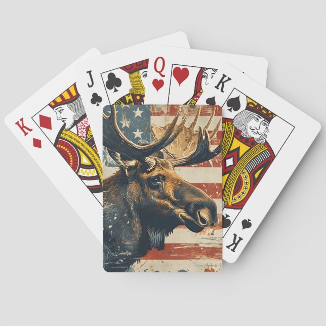 Moose Independence day Playing Cards (Back)