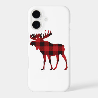 Moose iPhone Case Buffalo Plaid Christmas Moose