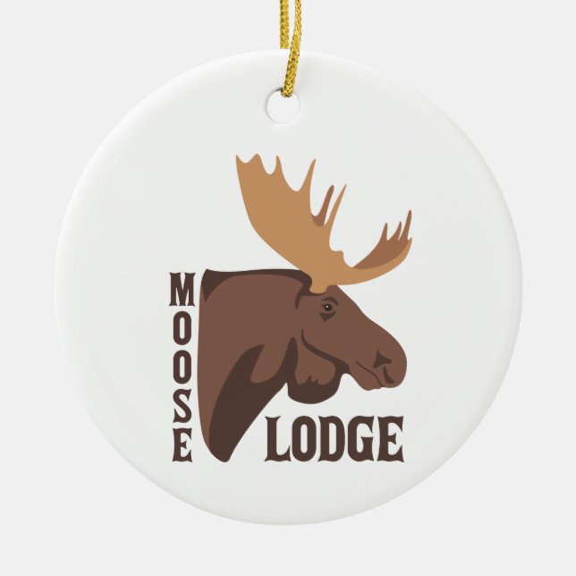 Moose Lodge Ceramic Ornament (Front)