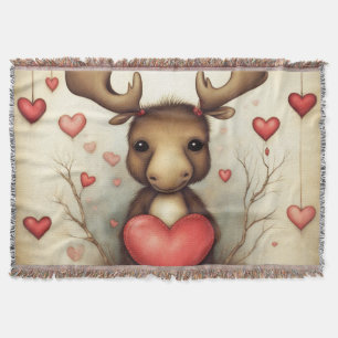 Moose Love 1 Throw Blanket