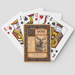 Moose, Medieval Bestiary Art Playing Cards