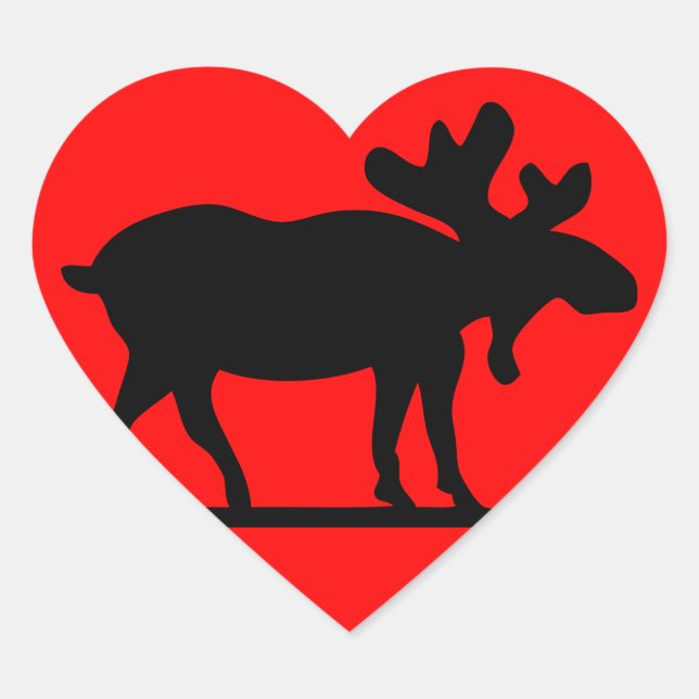 Moose on the Loose Heart Sticker (Front)