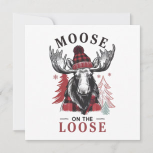 Moose On The Loose  Holiday Card