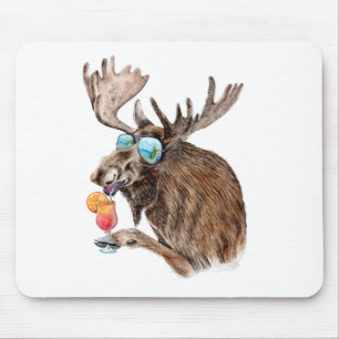 Moose on Vacation Mouse Pad