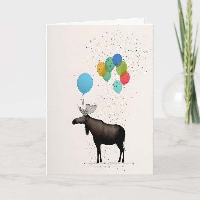 Moose Party Greeting Card (Front)