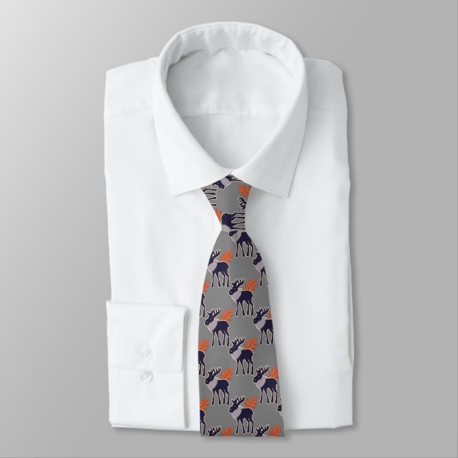 Moose Pattern Tie (Tied)