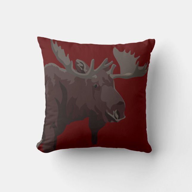 Moose Pillows Moose Art Throw Pillows Customize (Front)