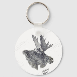   Moose portrait keychain