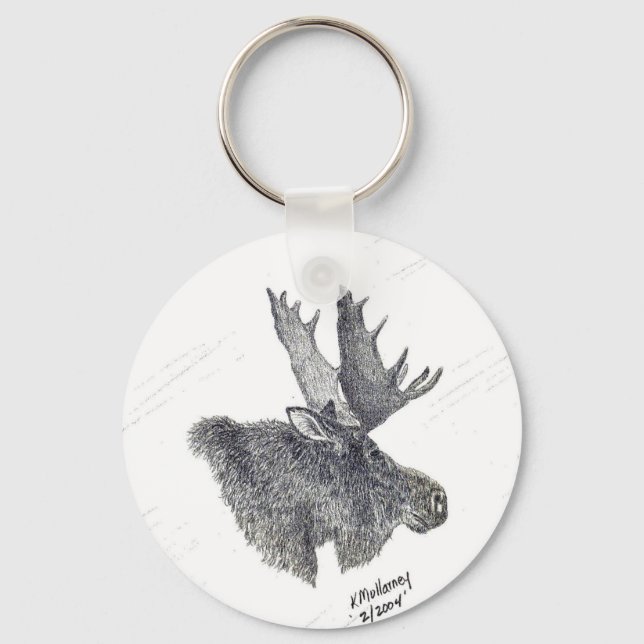   Moose portrait keychain (Front)