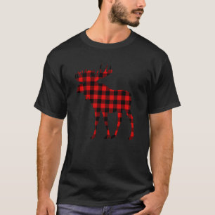 Moose Red Buffalo Plaid Deer Elk Matching Family P T-Shirt