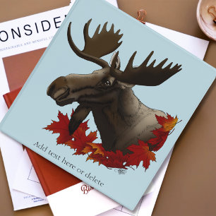 Moose Red Maple Leaves  Binder