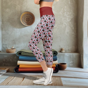 Moose Red Maple Leaves  Capri Leggings