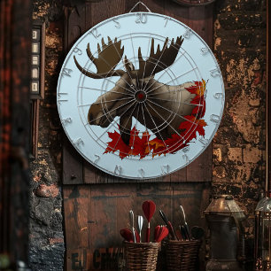 Moose Red Maple Leaves  Dartboard
