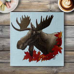 Moose Red Maple Leaves  Jigsaw Puzzle