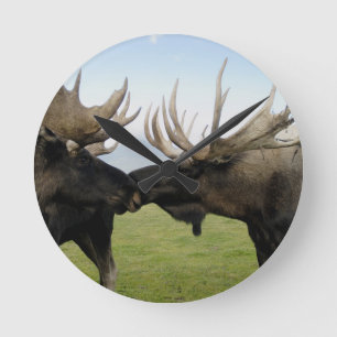 Moose Round Clock