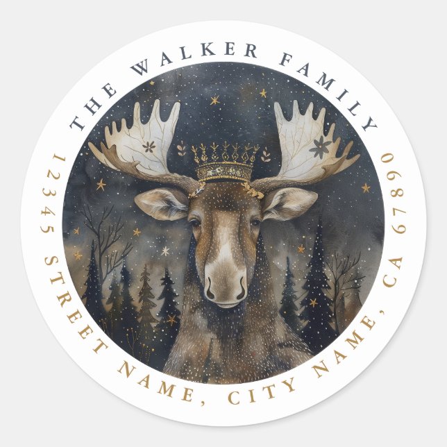 Moose Round Stickers (Front)