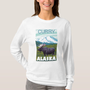 Moose Scene - Curry, Alaska T-Shirt