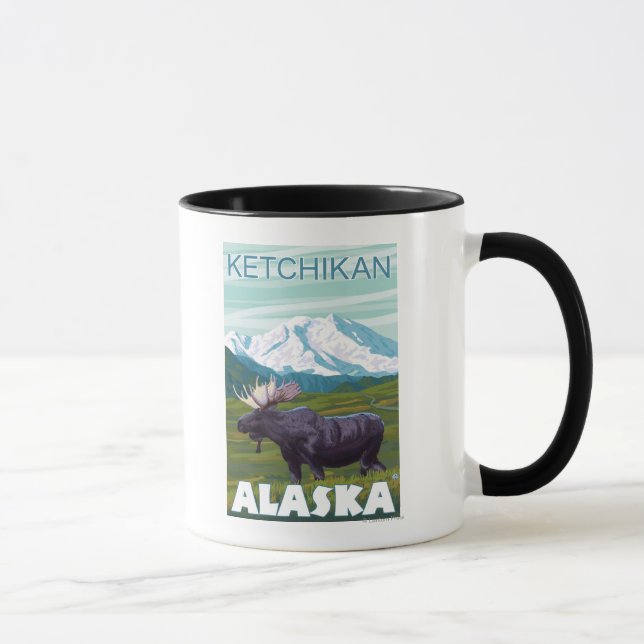 Moose Scene - Ketchikan, Alaska Mug (Right)