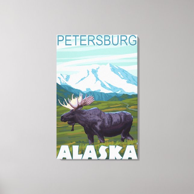 Moose Scene - Petersburg, Alaska Canvas Print (Front)