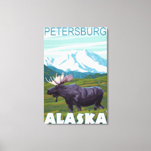 Moose Scene - Petersburg, Alaska Canvas Print