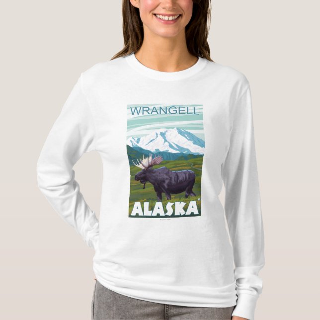 Moose Scene - Wrangell, Alaska T-Shirt (Front)