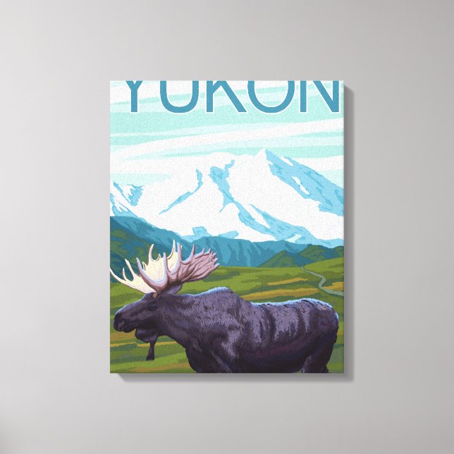Moose Scene - Yukon, Alaska Canvas Print (Front)