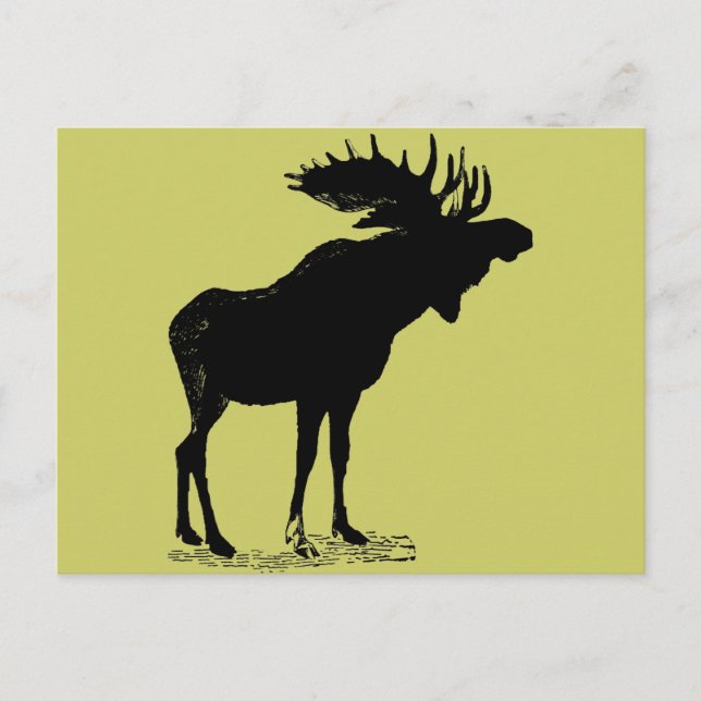 Moose Silhouette Any Colour Postcard (Front)