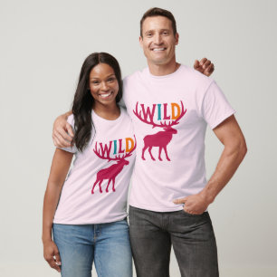 Moose silhouette art with wild antler typography T-Shirt