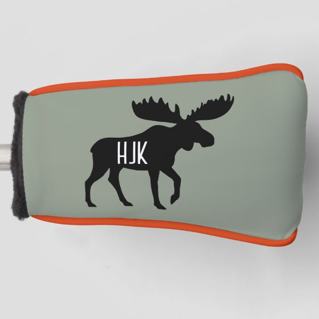 Moose Silhouette Custom Name Wildlife Wild Animal  Golf Head Cover (Front)