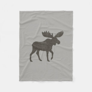 Moose Silhouette Fleece Blanket