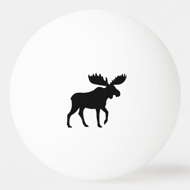 Moose Silhouette Ping Pong Ball (Front)