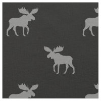 Moose Silhouettes Grey and Black Patterned