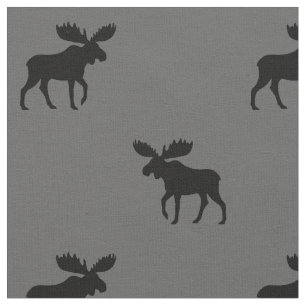 Moose Silhouettes Pattern Fabric