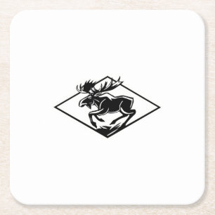 Moose square paper coaster