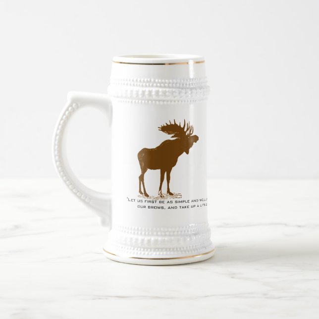 Moose Stein-Walden, Henry David Thoreau Quote Beer Stein (Left)