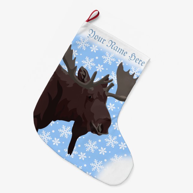 Moose Stocking Moose Christmas Stocking Custom (Front (Hanging))