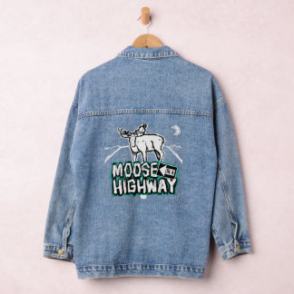 Moose sur une veste de Denim Highway