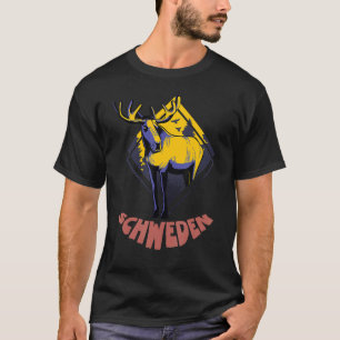 Moose Sverige Hej Outdoor Scandinavia fishing holi T-Shirt