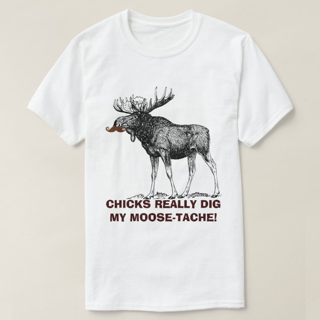 Moose-tache T-Shirt (Design Front)