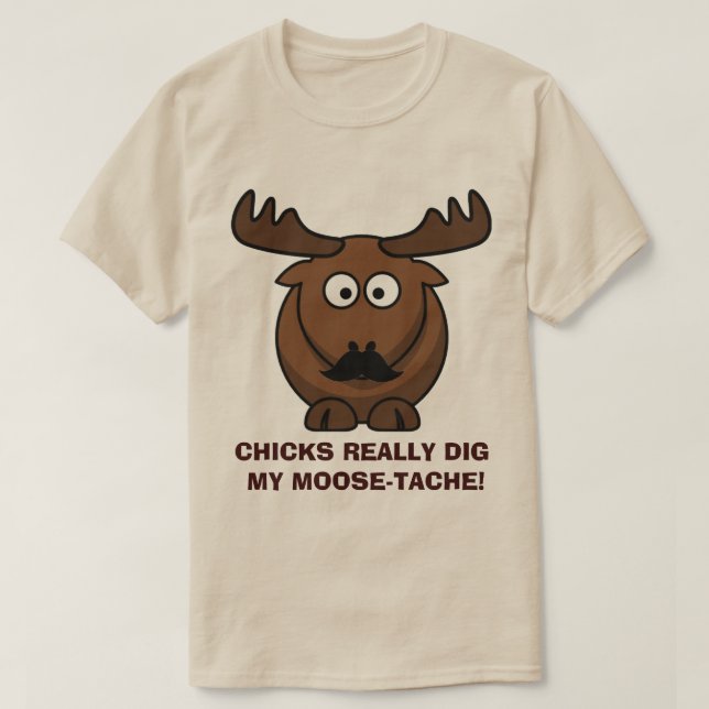 Moose-tache T-Shirt (Design Front)