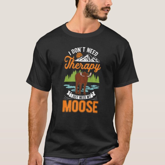 Moose Therapy Moose Antler Scandinavia Moose Premi T-Shirt (Front)