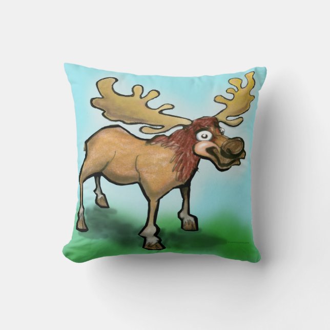 Moose Throw Pillow (Front)