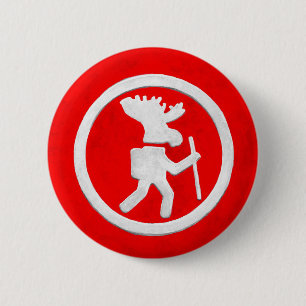 Moose Trail Marker 2 Inch Round Button