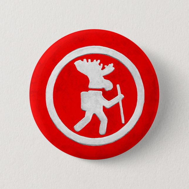 Moose Trail Marker 2 Inch Round Button (Front)