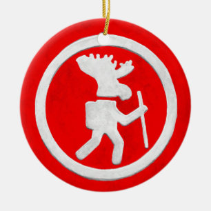 Moose Trail Marker Ceramic Ornament
