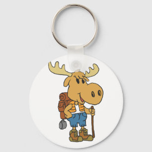 Moose traveller with backpack   choose back colour keychain