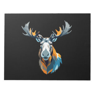 Moose Vector Art with Vibrant Colours Notepad